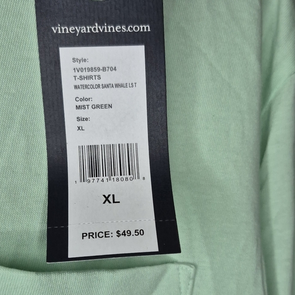 Vineyard Vines Men's Mint Green Long Sleeve Shirt. 1828/425 - Picture 2 of 7